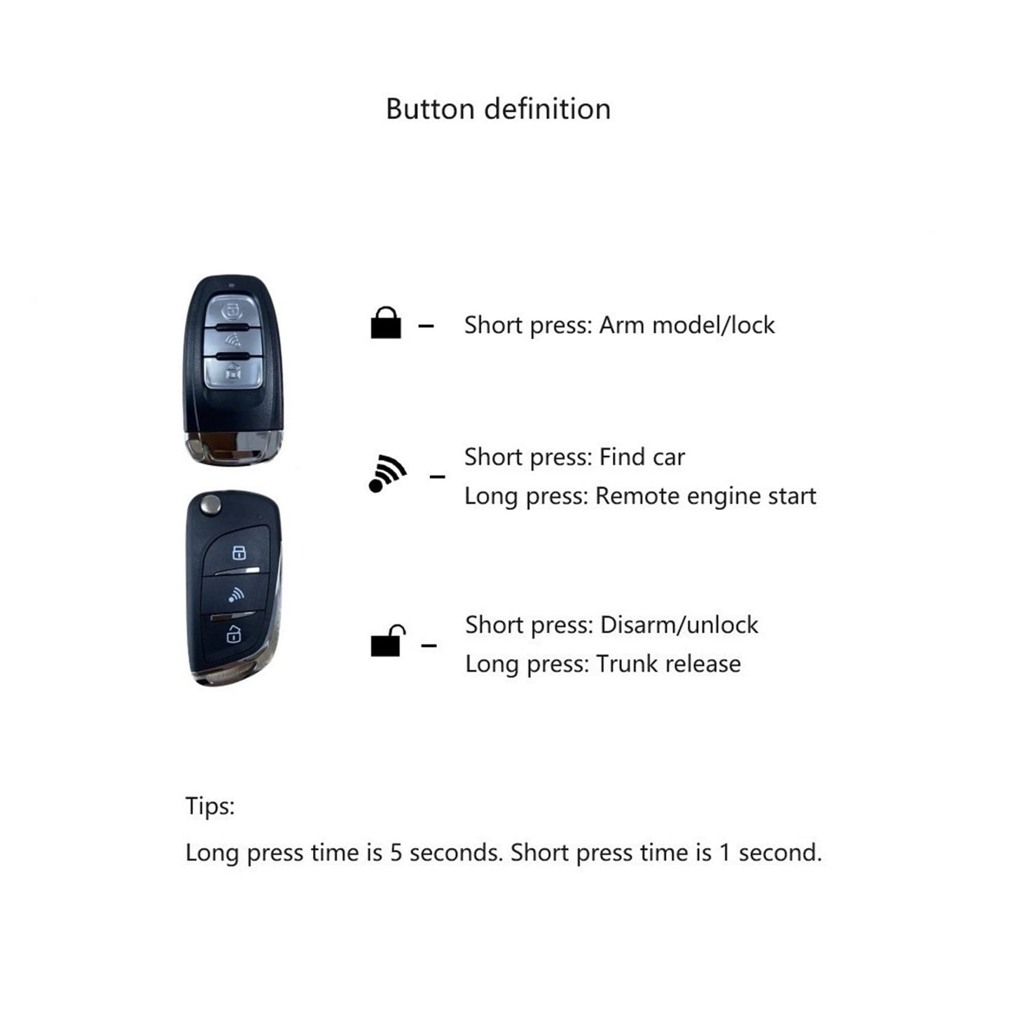 MU007-U Smart LCD Key APP Control Car Alarm System Keyless Entry Push Button Start Engine Start Stop Car Accessories(U APP LCD-Black)